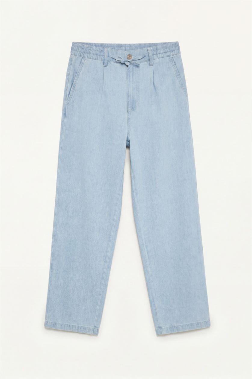 MAN Light Blue Wide Leg Trousers