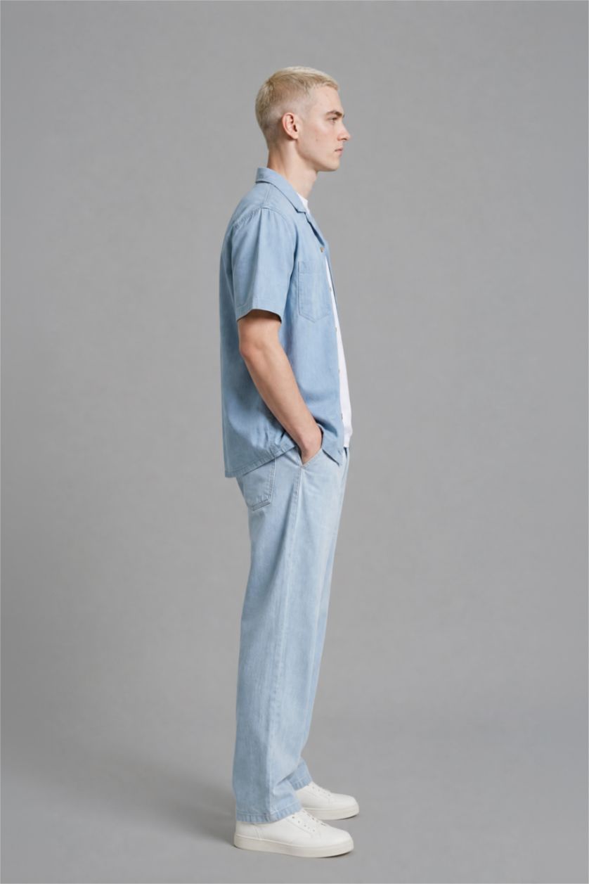 HOMME BLEU Clair Jean à jambes larges