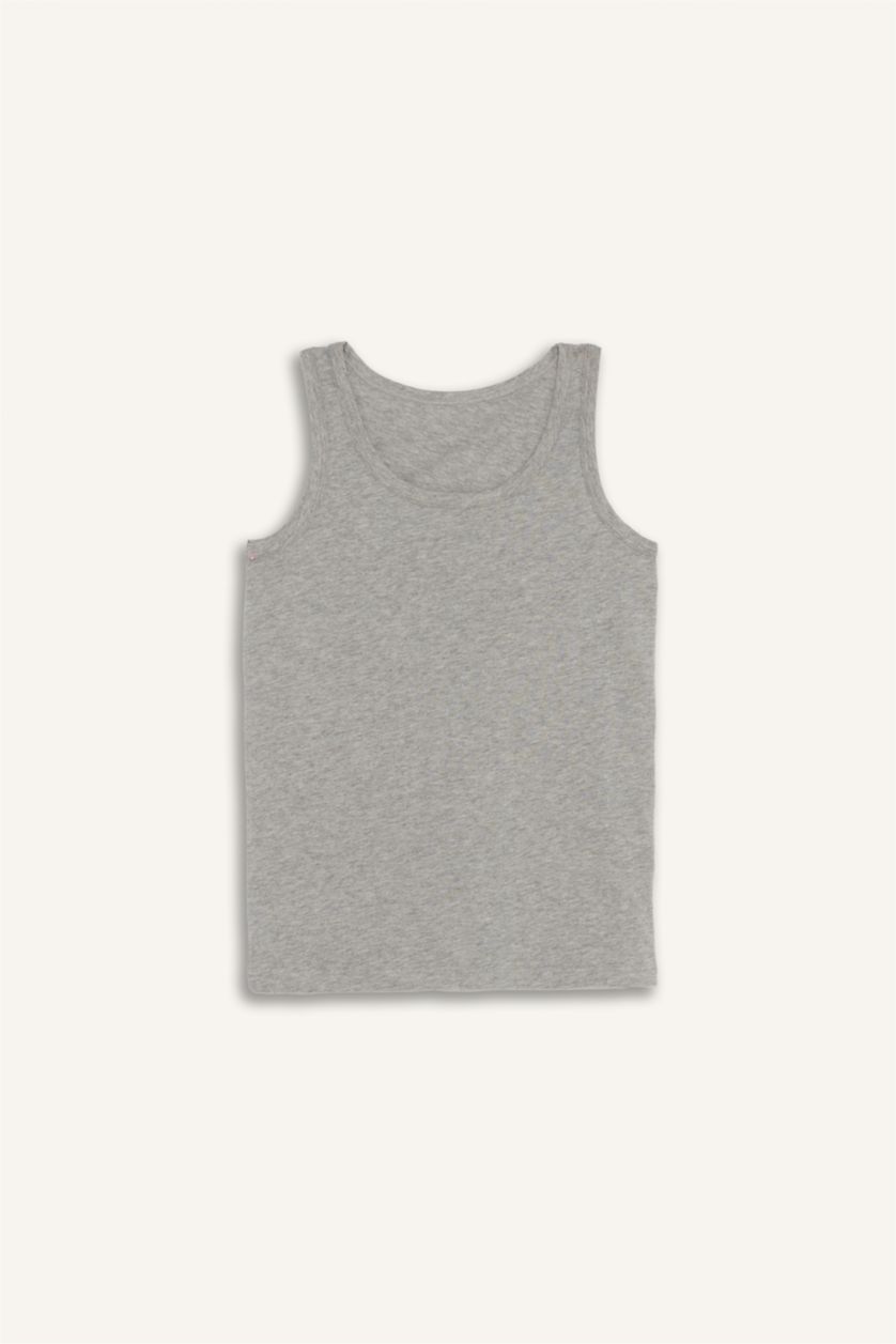 Young Boys - Teen Boys Grey Melange Boy 3 piece Regular Fit Tank Top