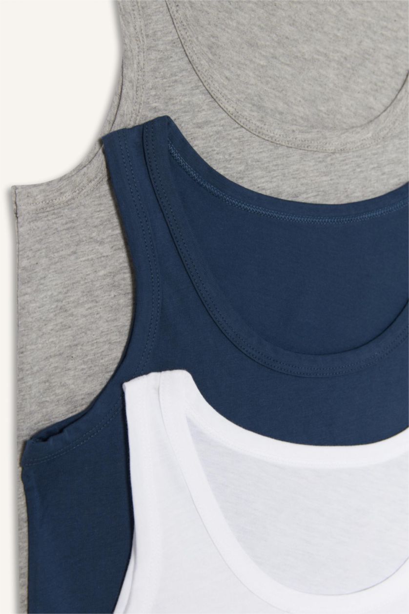 Young Boys - Teen Boys Grey Melange Boy 3 piece Regular Fit Tank Top