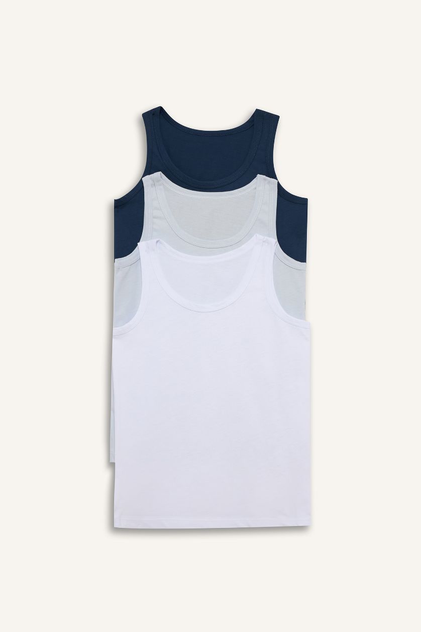 Boys & Teens Indigo Boy 3 piece Regular Fit Tank Top
