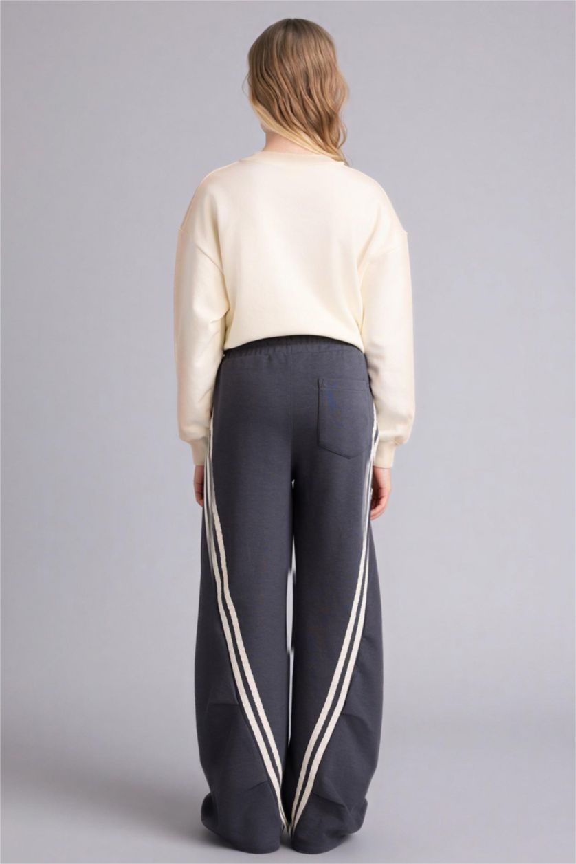 Kız Çocuk - Genç Kız Antrasit Wıde Leg Pantolon Kız Çocuk