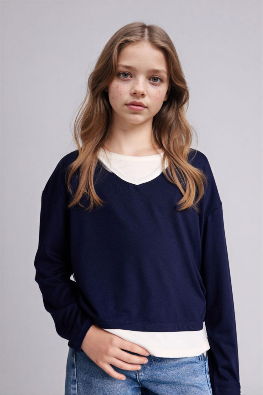 Girls & Teens NAVY Long Sleeve T-Shirt
