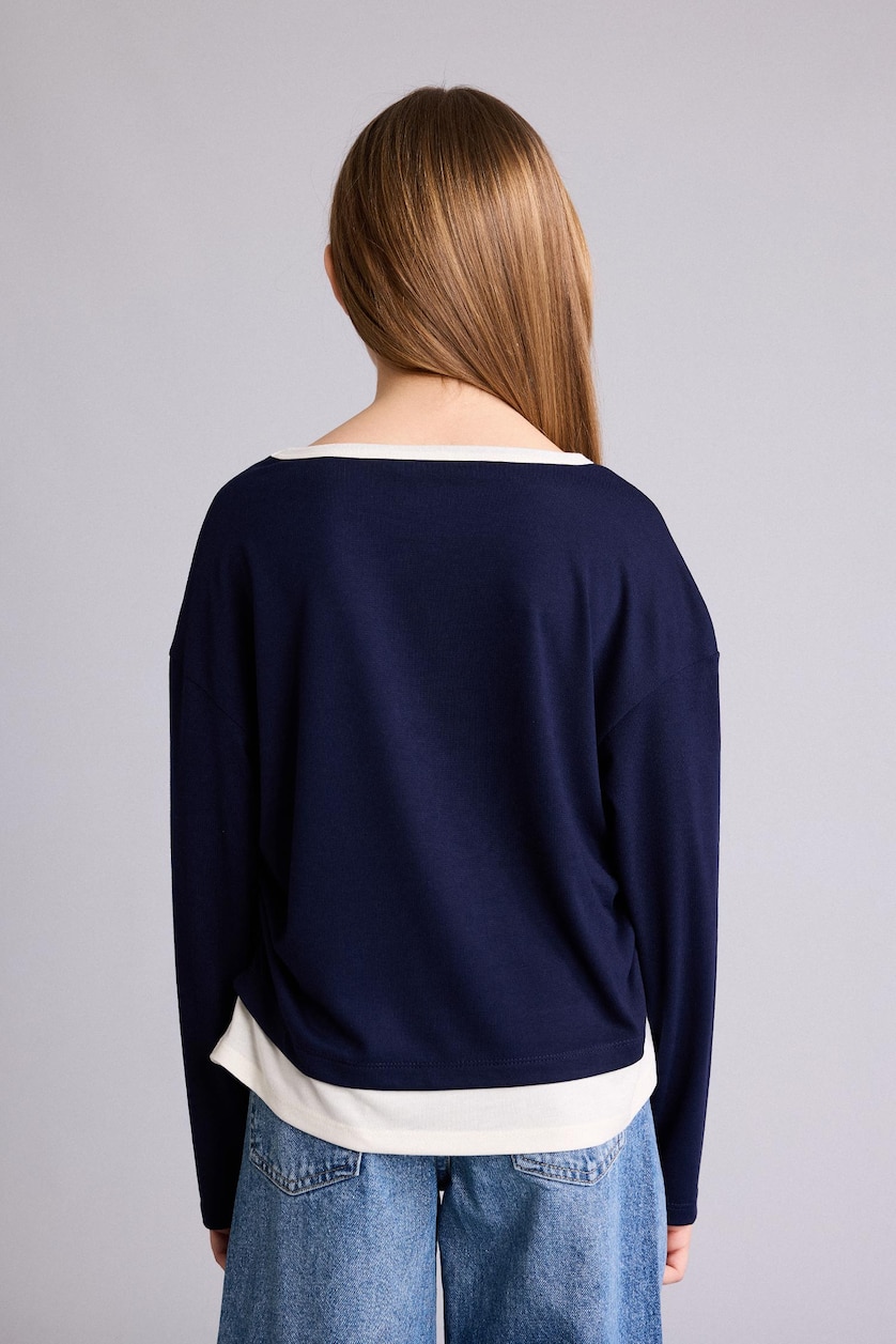 FILLES Marin T-shirt en jersey pour fille