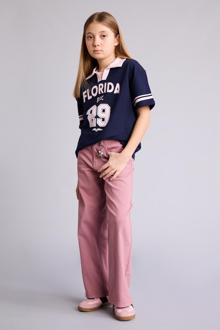 Young Girls - Teen Girls NAVY Girl Printed Oversize T-Shirt