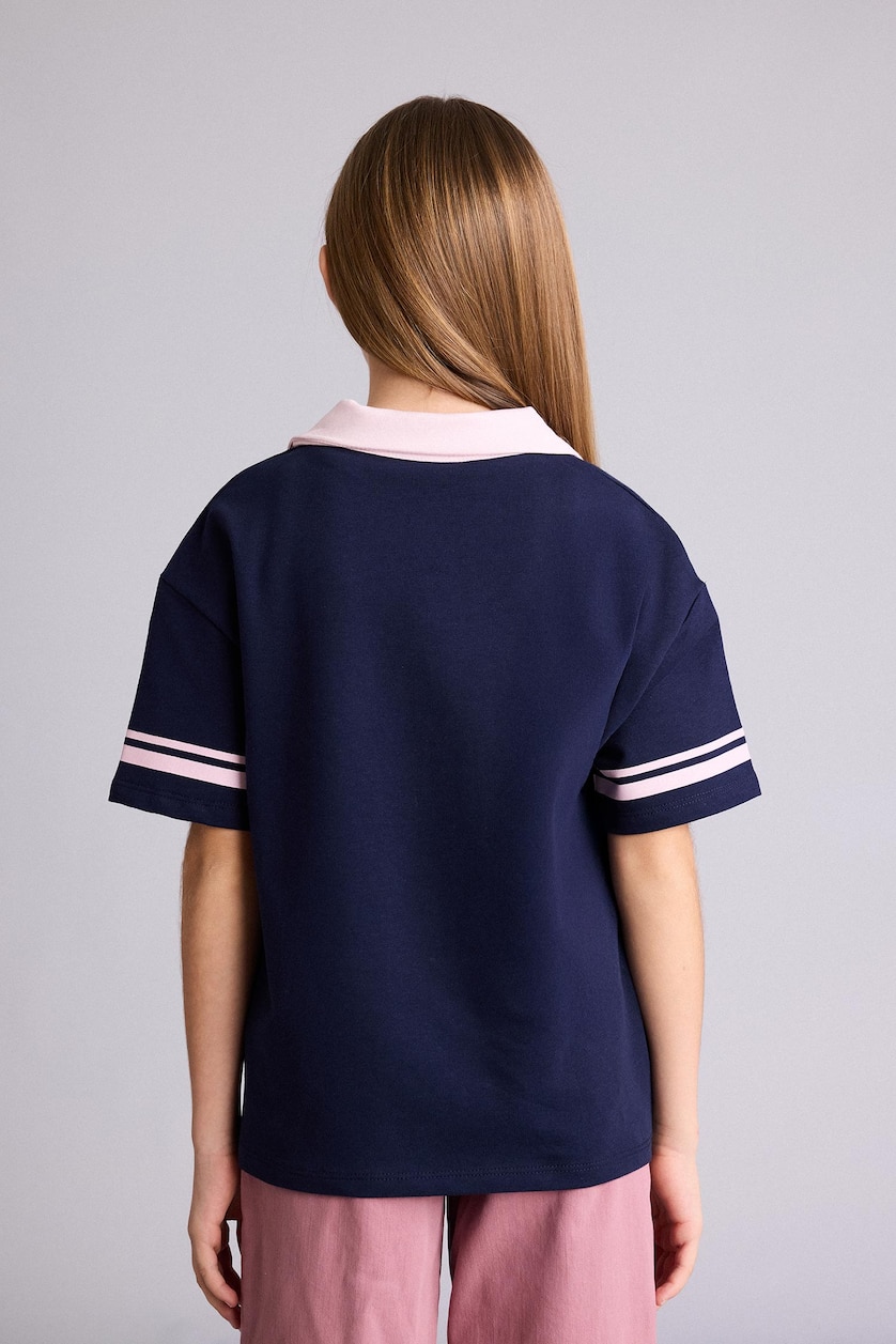 Young Girls - Teen Girls NAVY Girl Printed Oversize T-Shirt