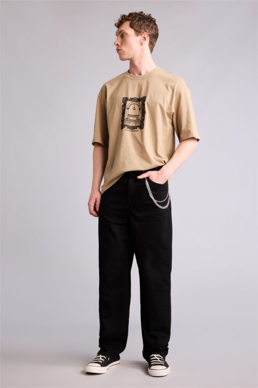 Erkek Siyah Baggy Fıt Pantolon