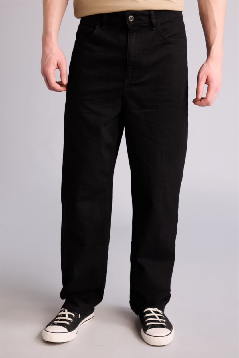 Erkek Siyah Baggy Fıt Pantolon