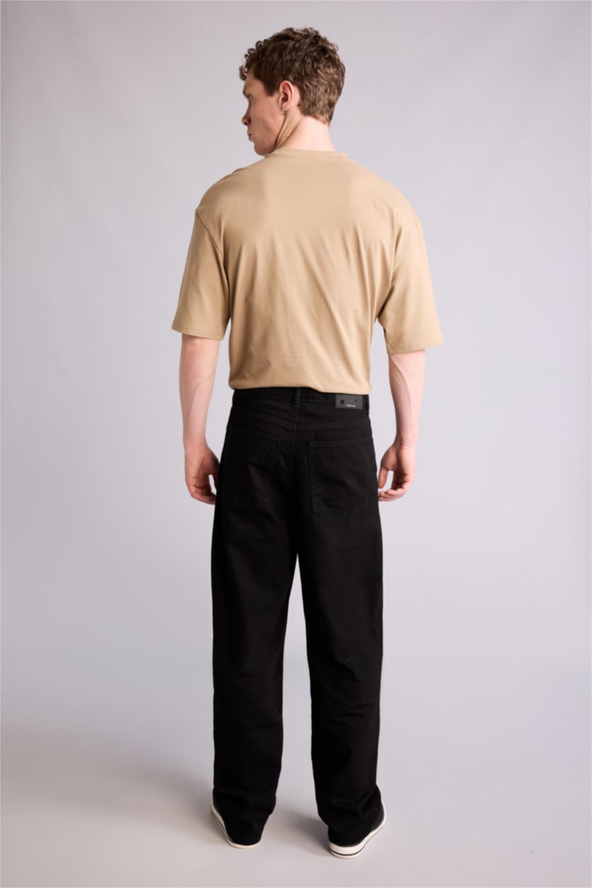 Erkek Siyah Baggy Fıt Pantolon