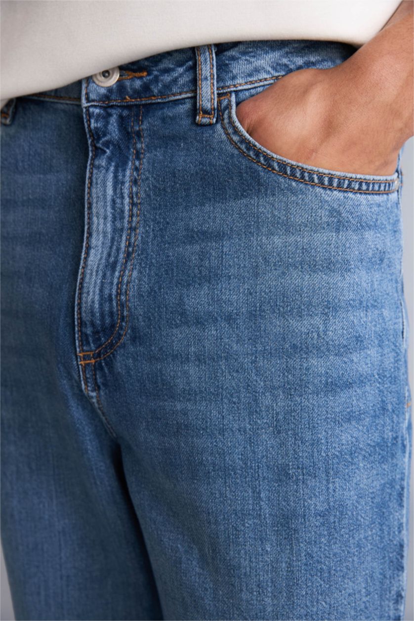 رجالي أزرق بنطلون باجي فيت