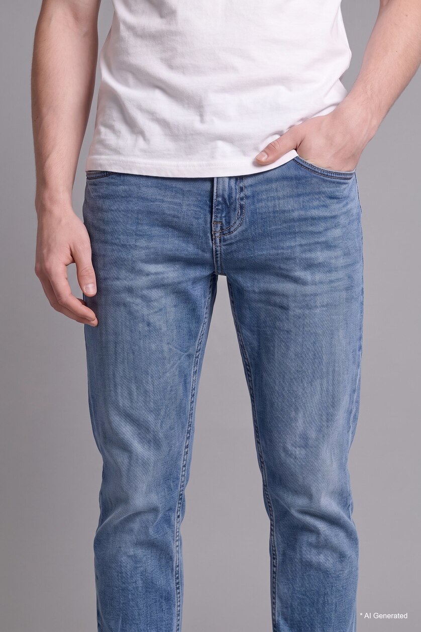رجال أزرق فاتح Pedro Slim Fit Trousers
