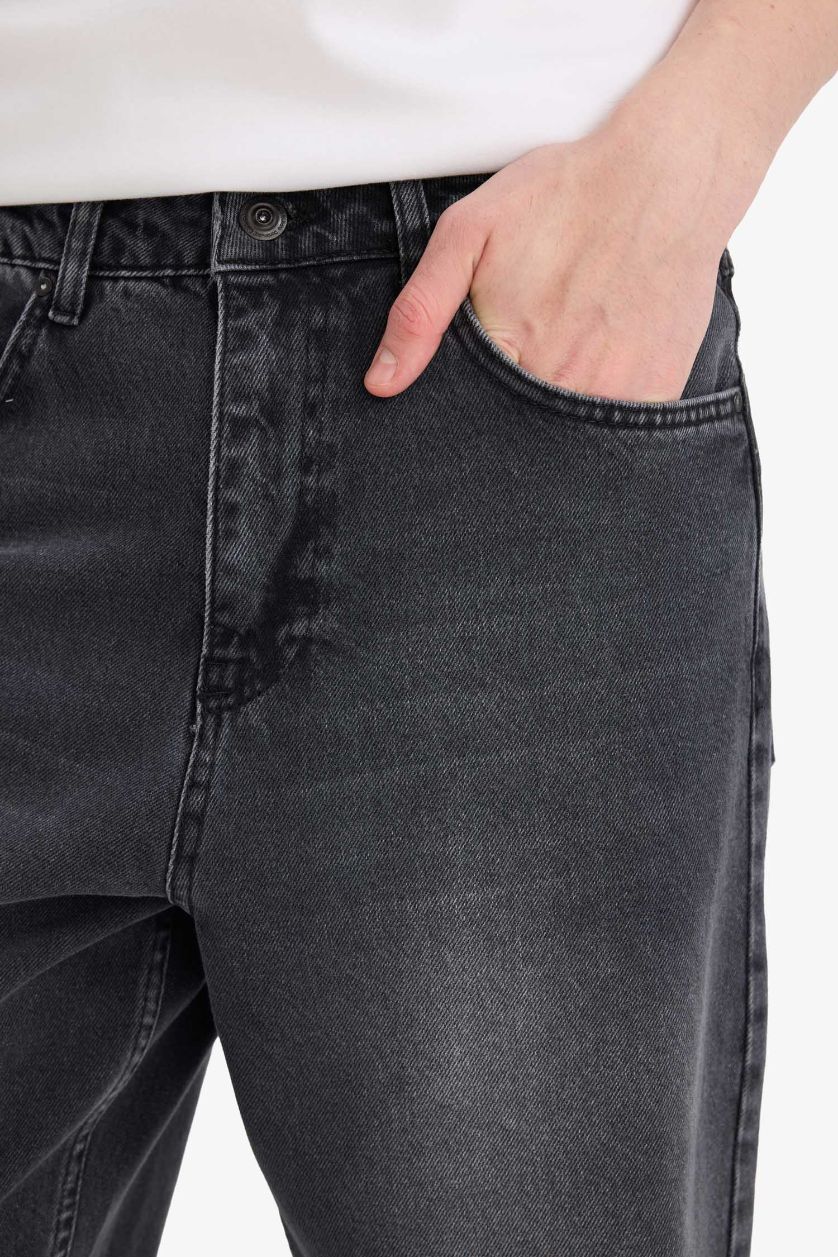 Erkek Antrasit Baggy Fit Jean Pantolon