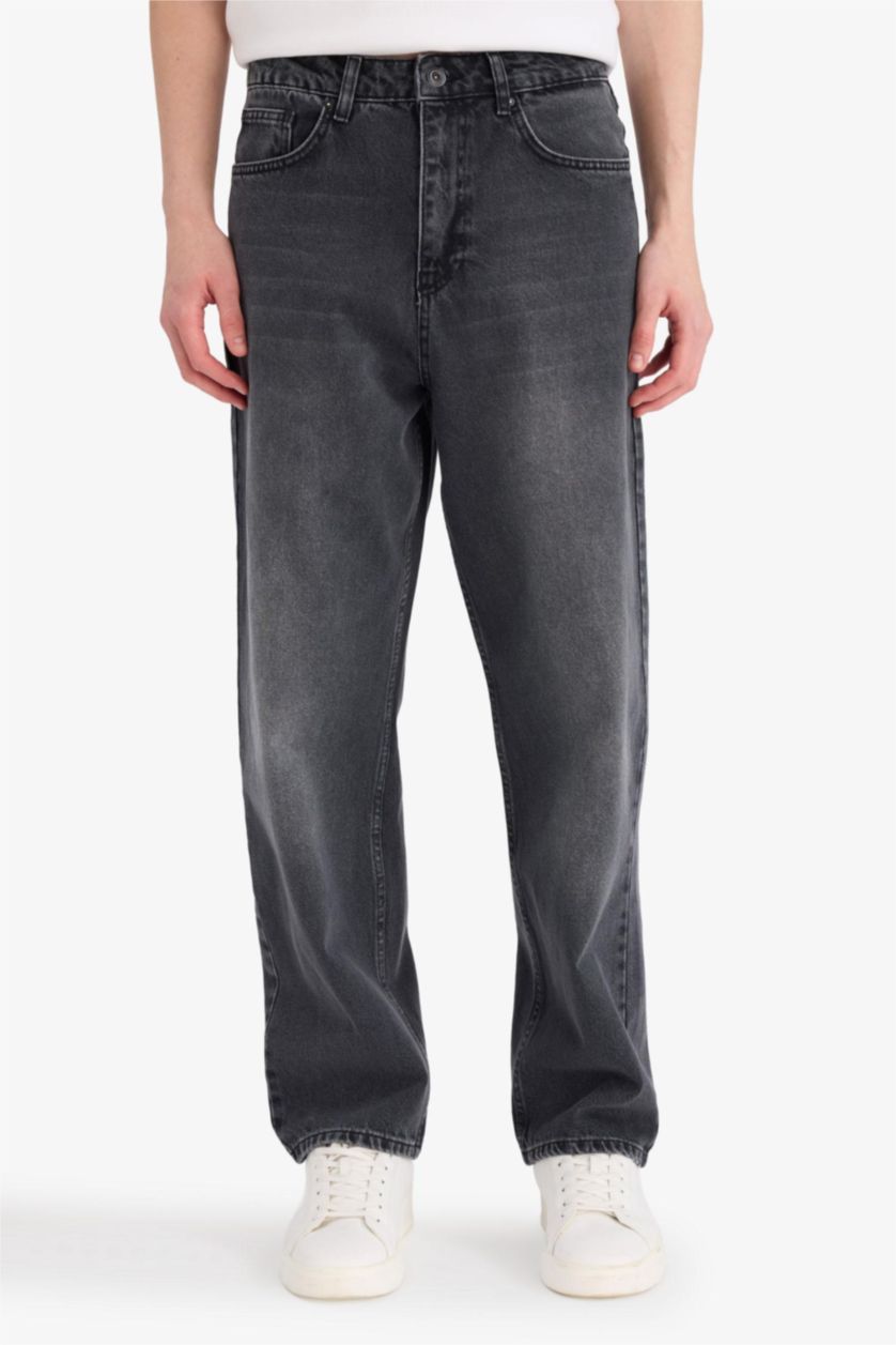 Erkek Antrasit Baggy Fıt Pantolon