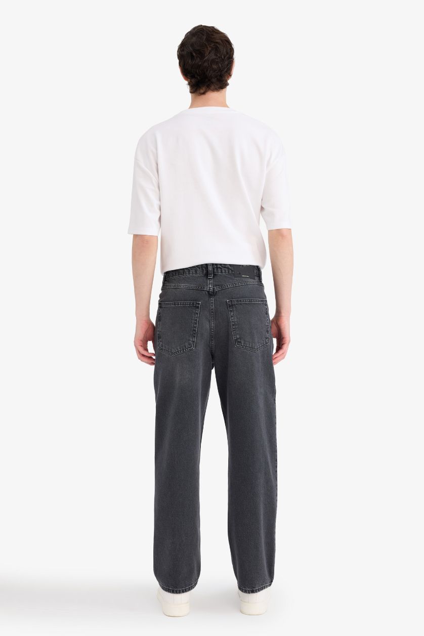 Erkek Antrasit Baggy Fit Jean Pantolon