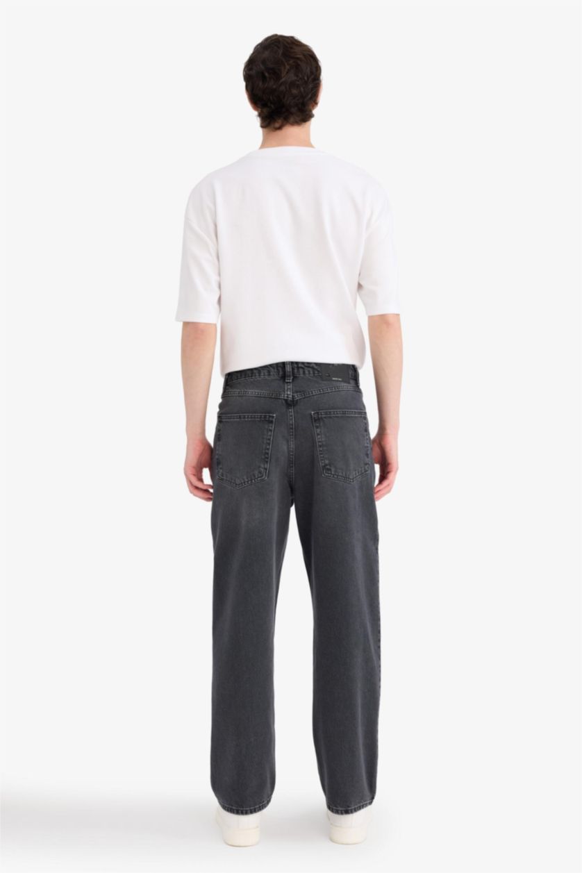 Erkek Antrasit Baggy Fıt Pantolon