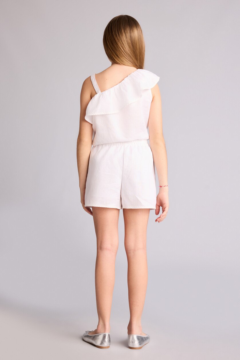 Girls & Teens White Girl White 100% Linen Shorts