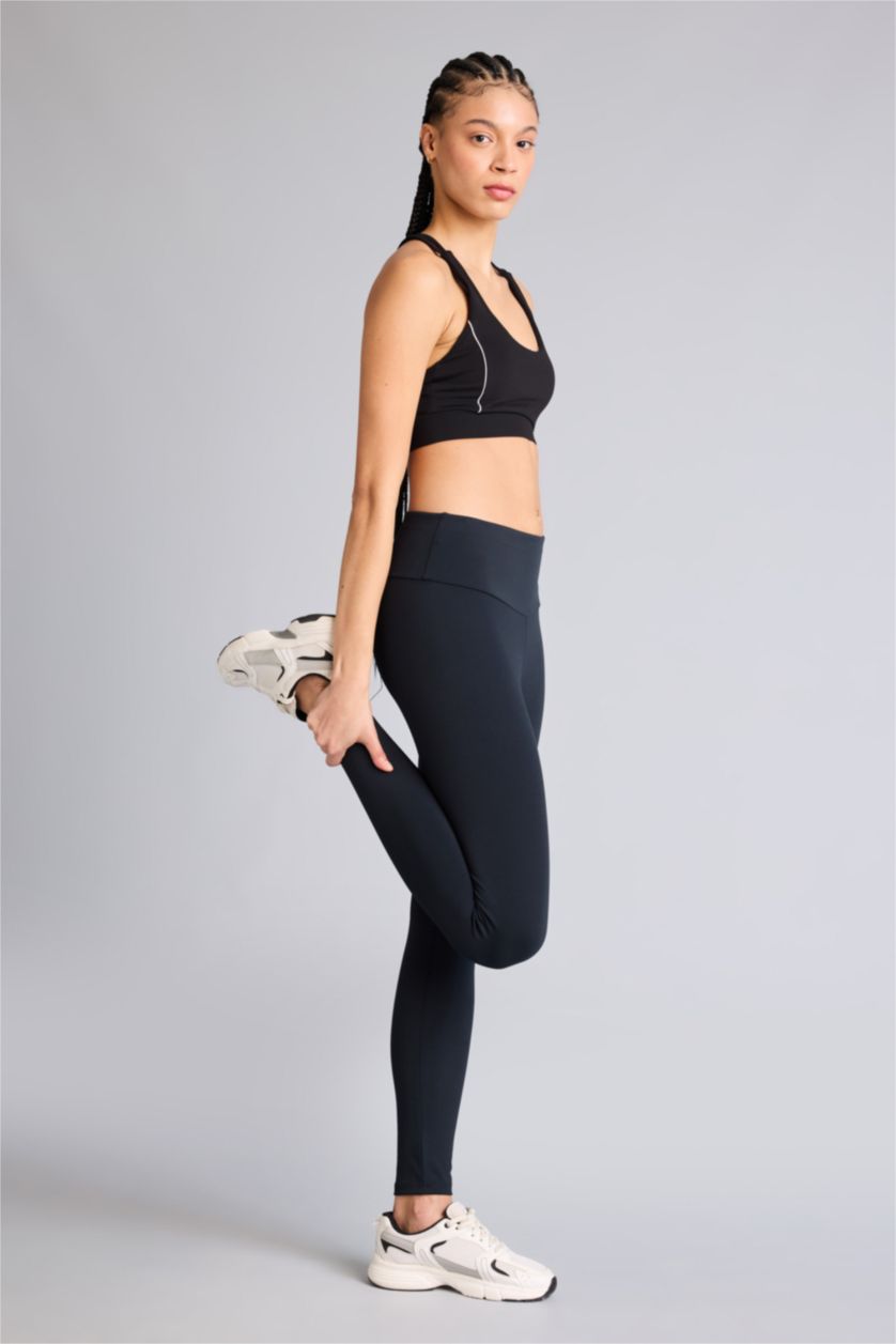 WOMAN Black High Waist Ankle Length Leggings