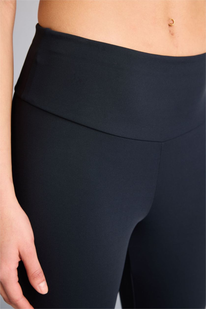 WOMAN Black High Waist Ankle Length Leggings