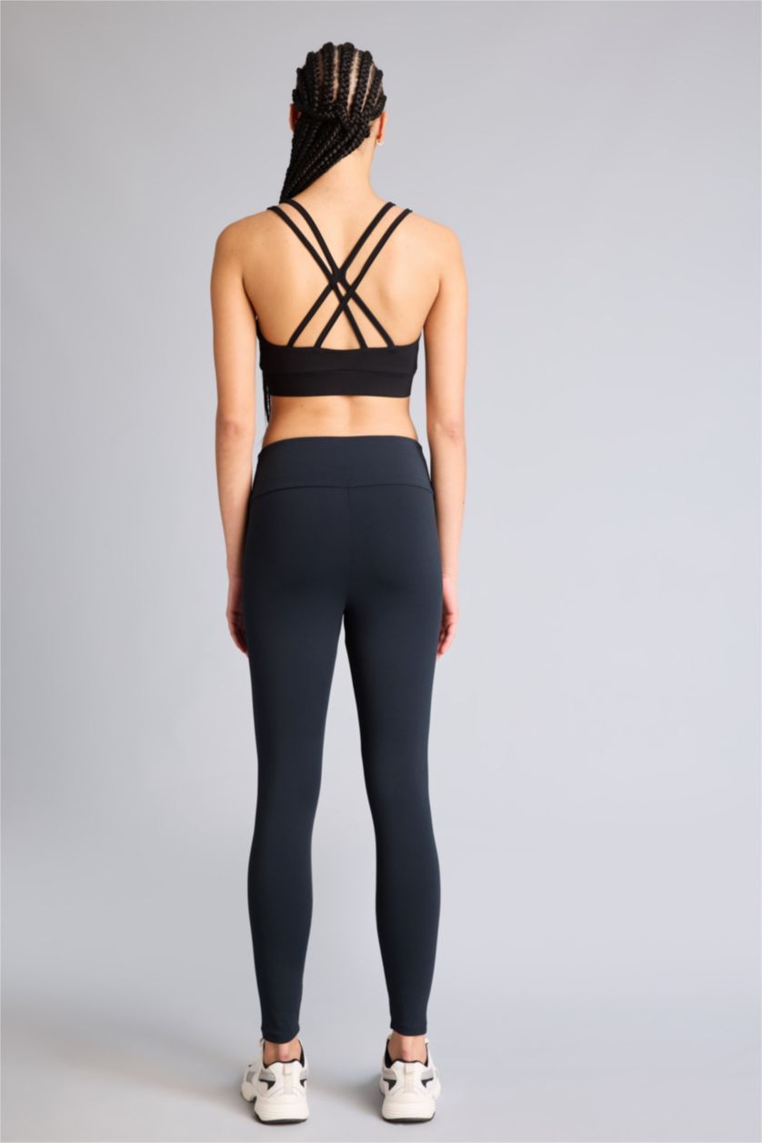 WOMAN Black High Waist Ankle Length Leggings