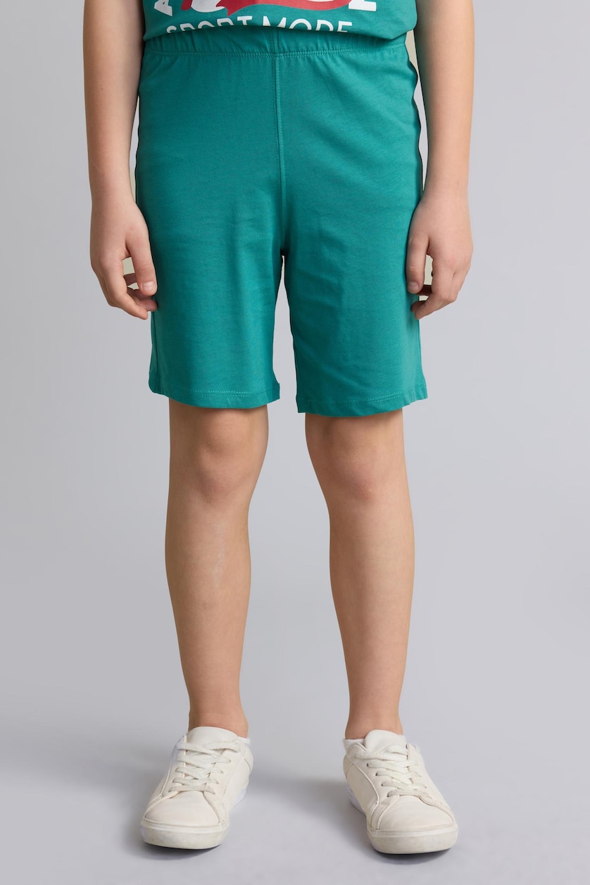 Young Boys - Teen Boys Green Boy Printed T-Shirt Shorts 2 Piece Set