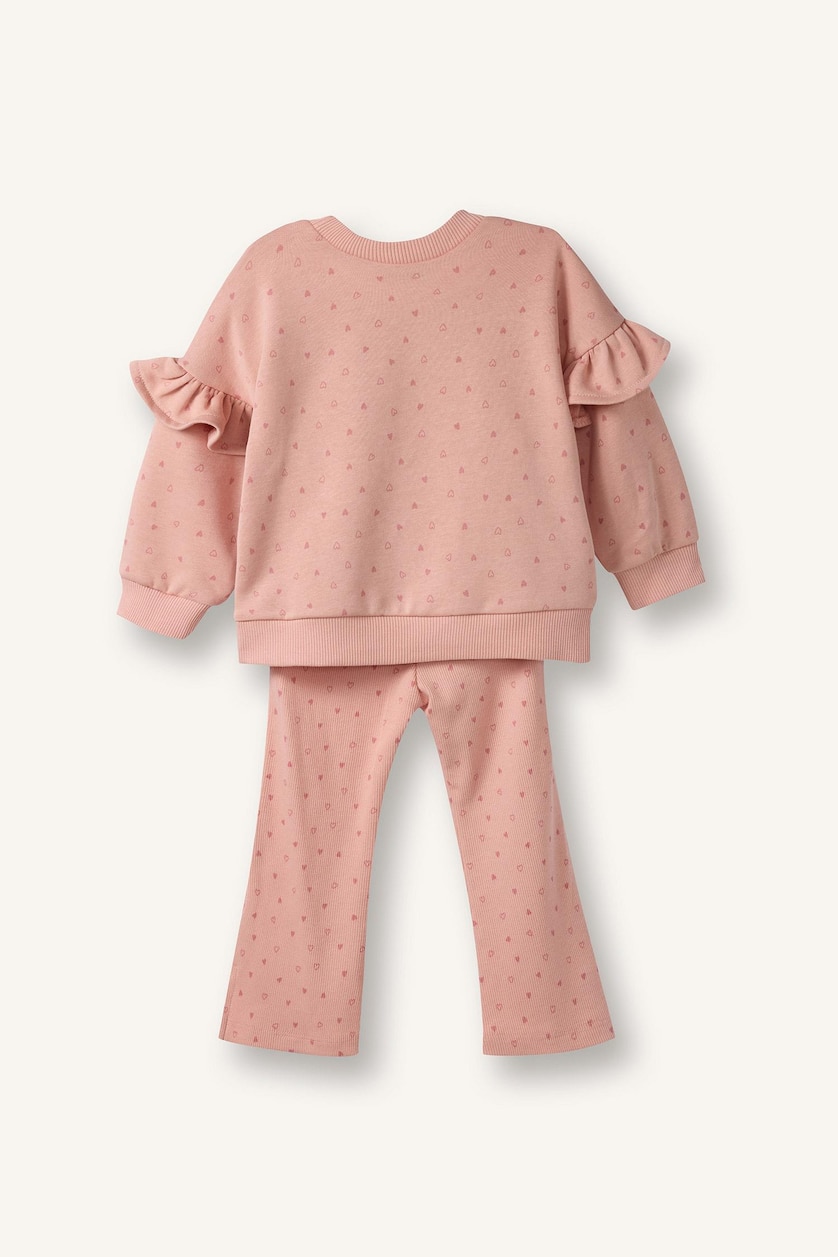 Baby Girl Salmon Baby Girl Printed Sweatshirt Leggings