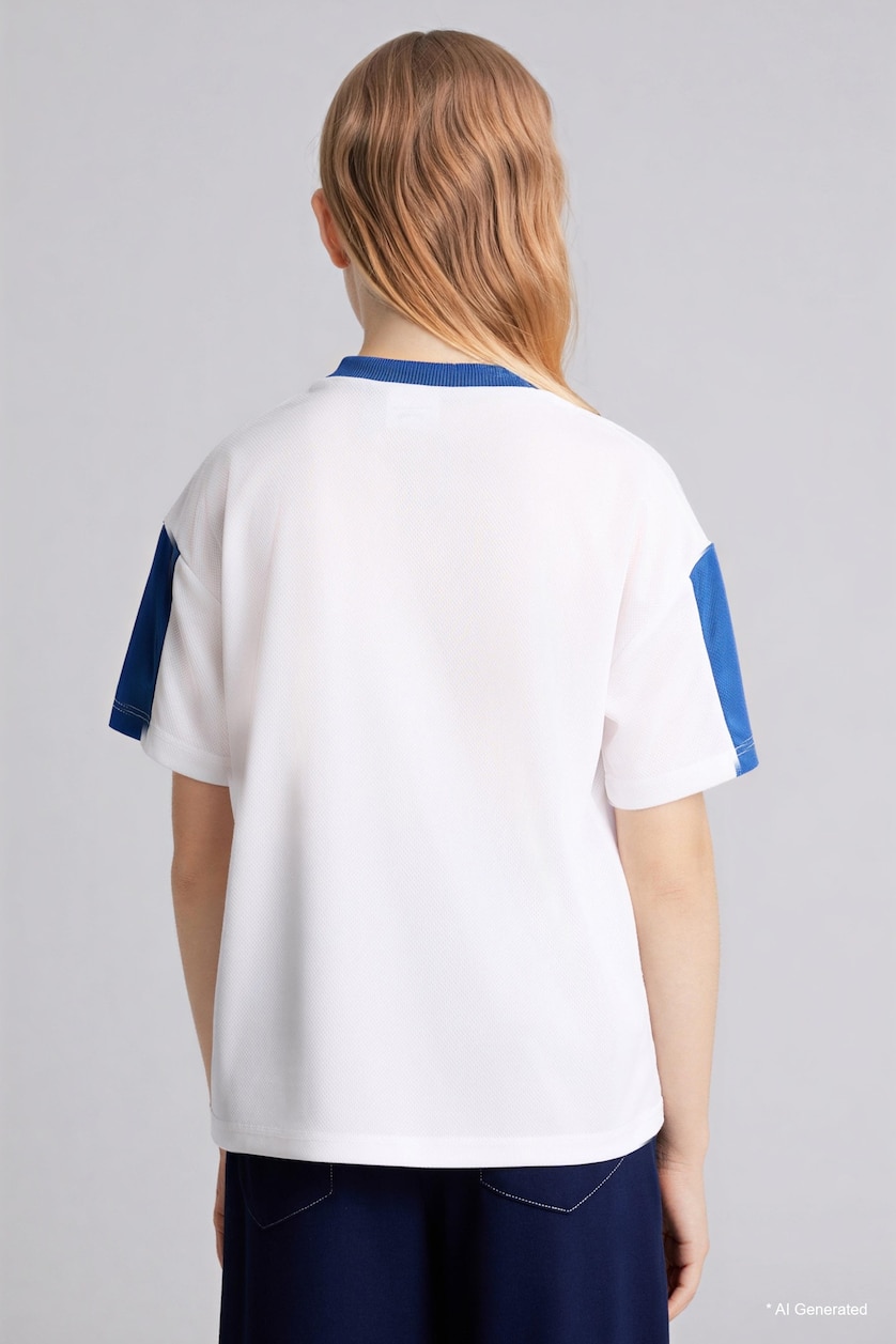 Girls & Teens White Oversize Printed Short Sleeve T-Shirt