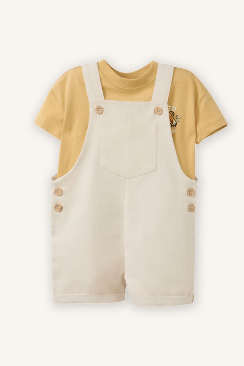 طفل صغير أصفر طقم بيبي اولادي قصة عادية - قطعتين