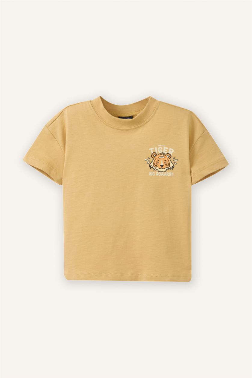 طفل صغير أصفر طقم بيبي اولادي قصة عادية - قطعتين