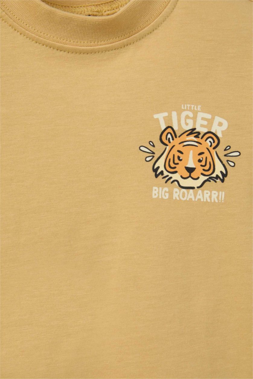 طفل صغير أصفر طقم بيبي اولادي قصة عادية - قطعتين