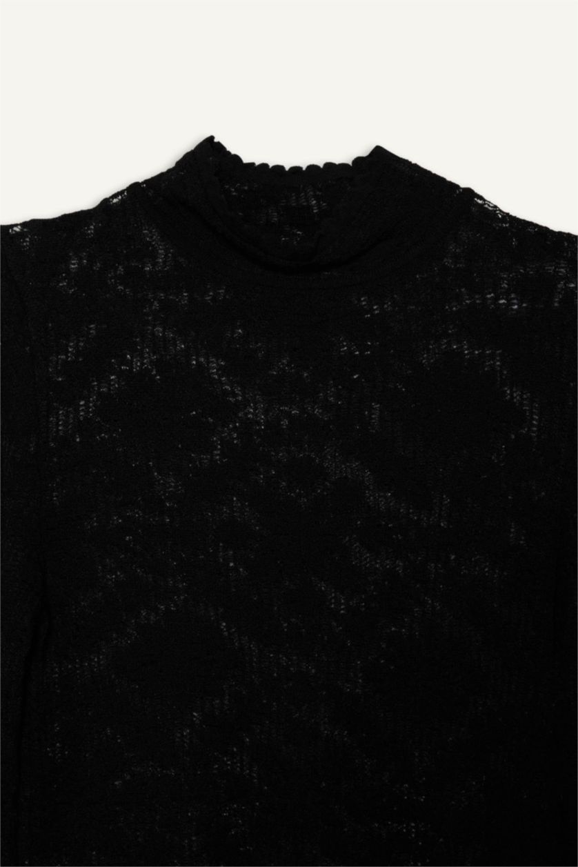 Woman Black Slim Fit Pullover