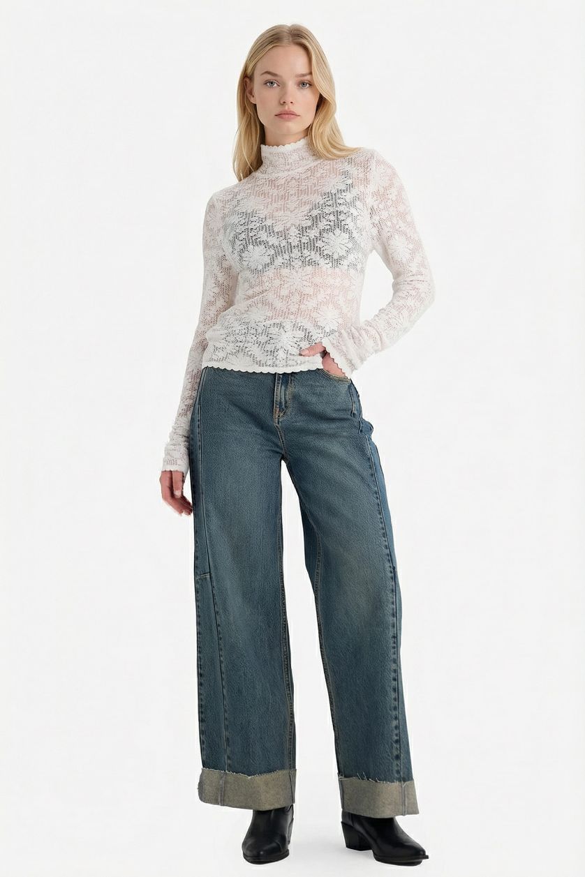 Woman Ecru Slim Fit Pullover