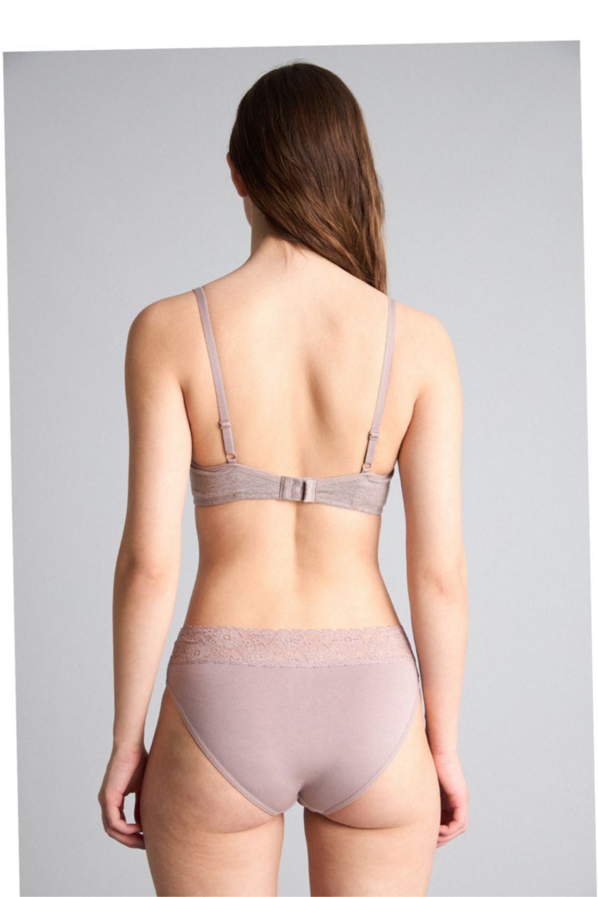 حريمي بني Lace Detail 3 Piece Panties