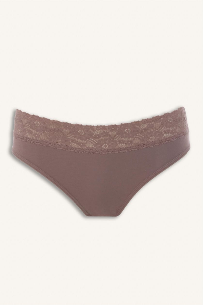 حريمي بني Lace Detail 3 Piece Panties