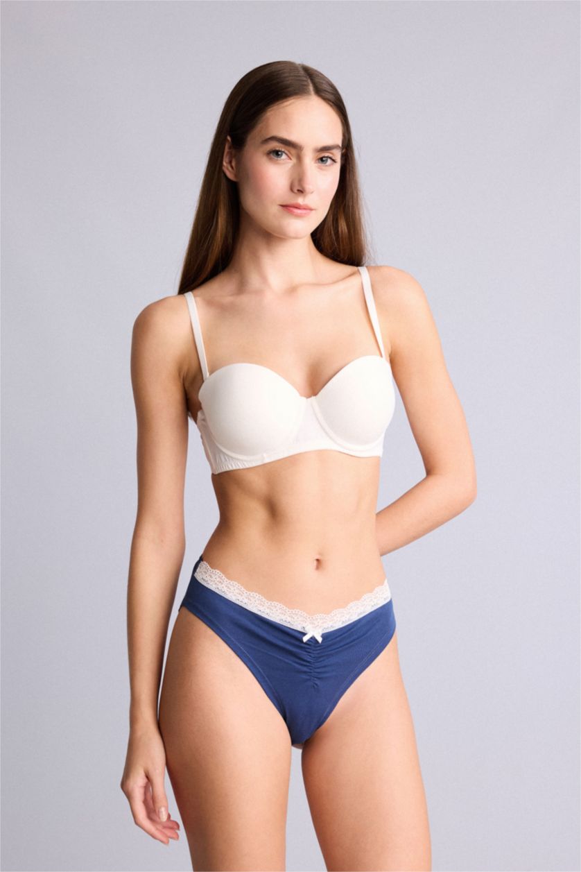 Women Grey Melange 3 piece Lace Panties Set