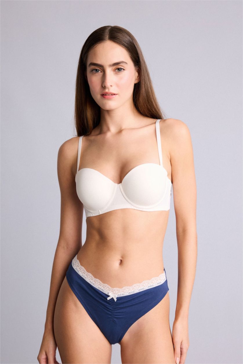 Women Grey Melange 3 piece Lace Panties Set