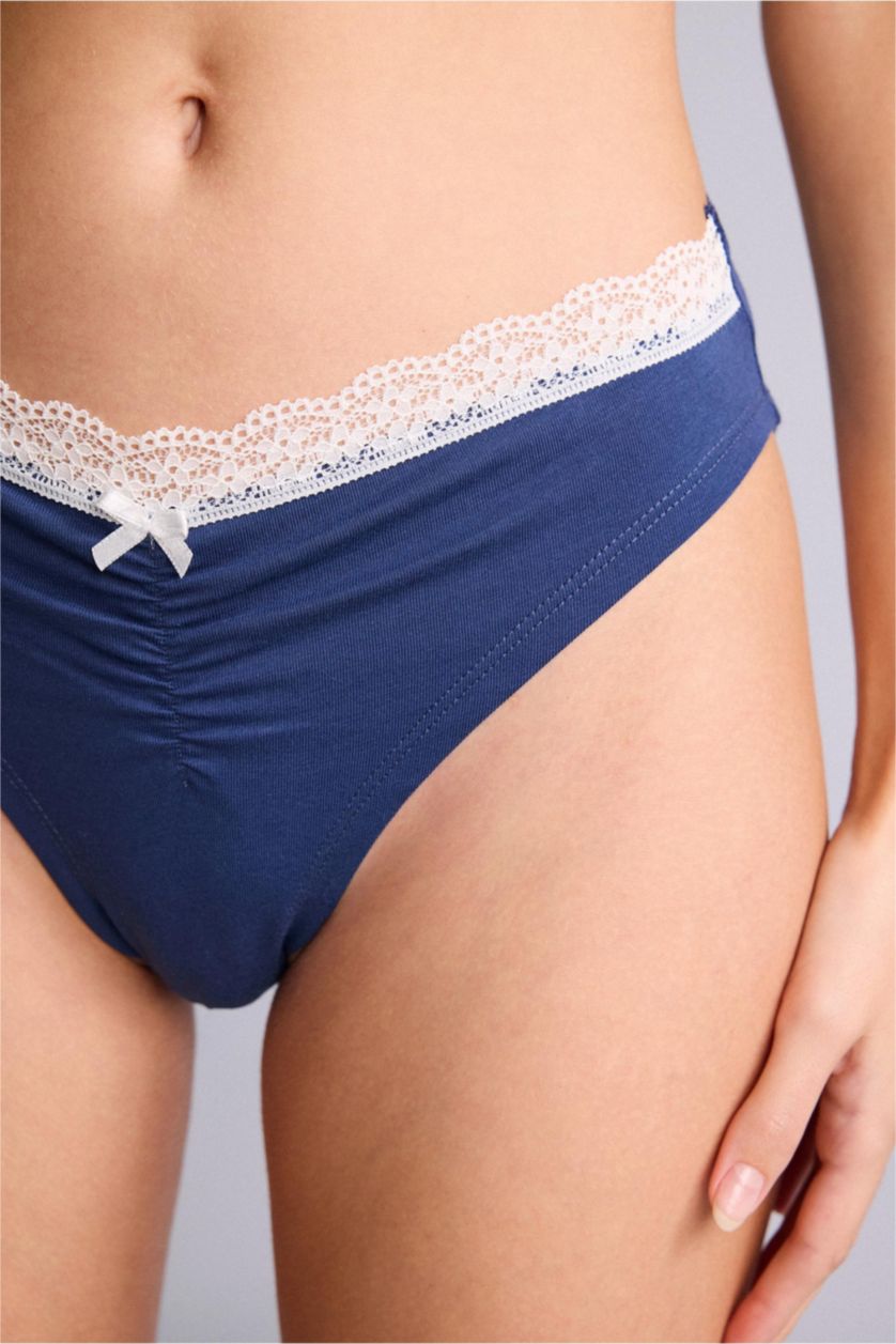 Women Grey Melange 3 piece Lace Panties Set
