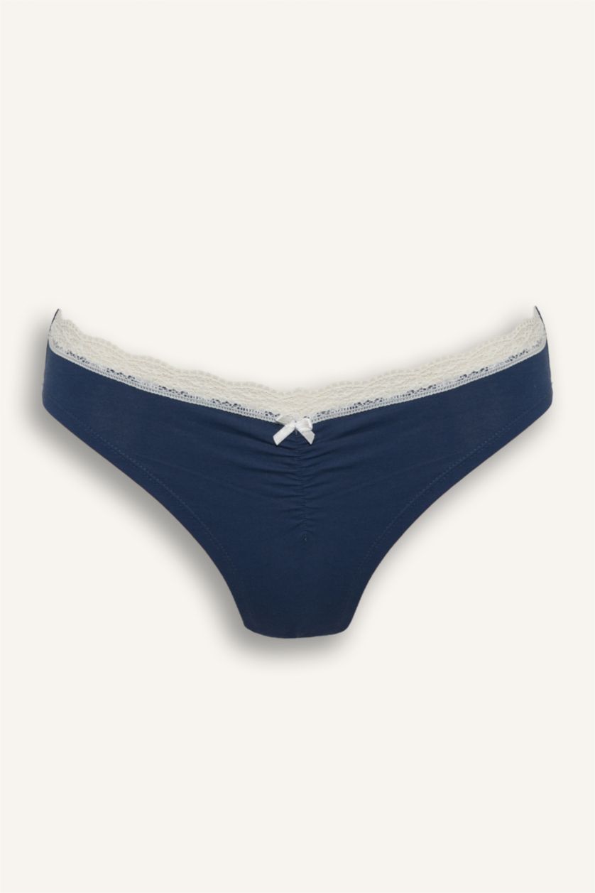 Kadın İndigo Dantel Detaylı 3'lü