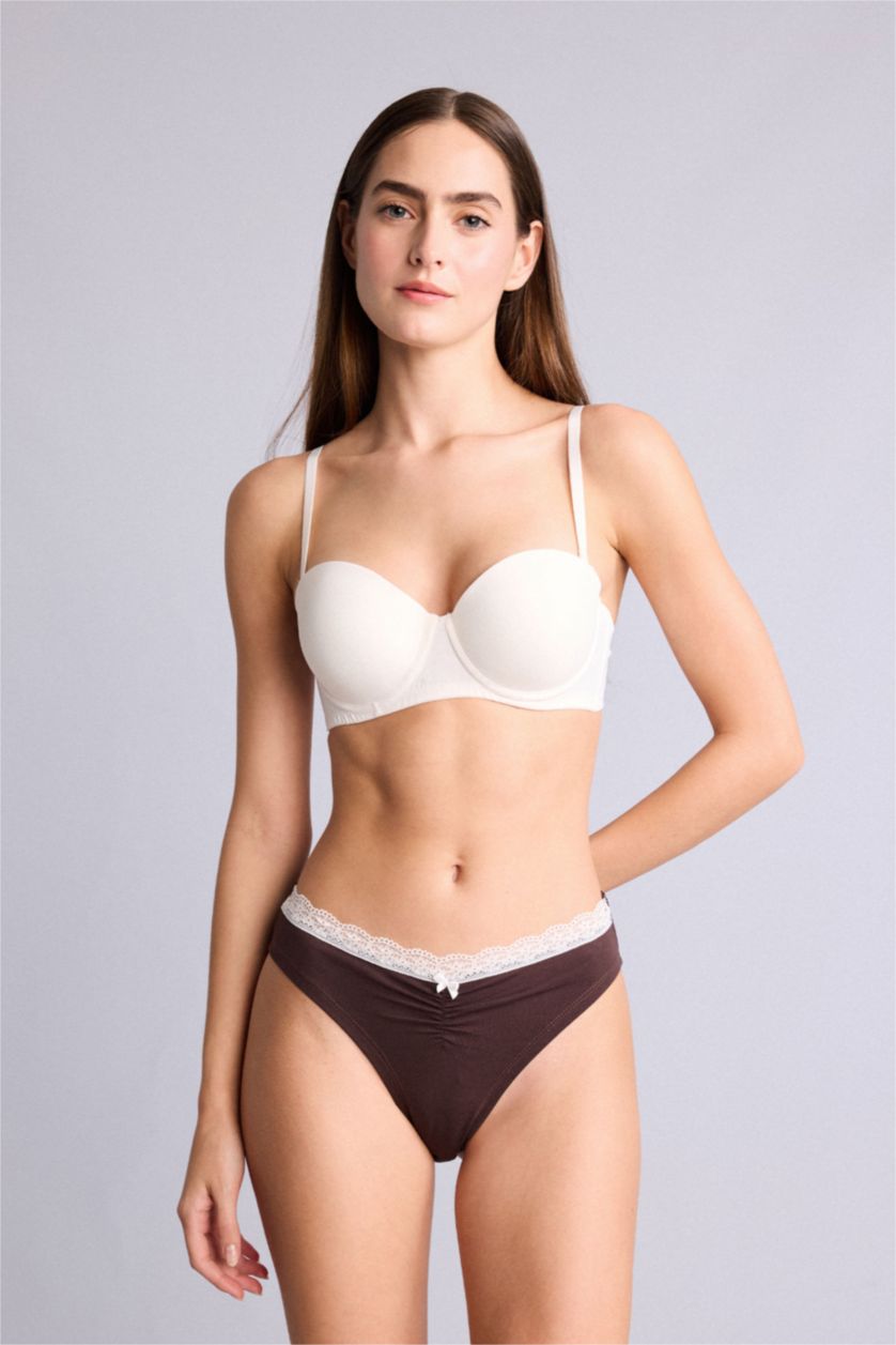Women Indigo Lace Detail 3 Piece Panties