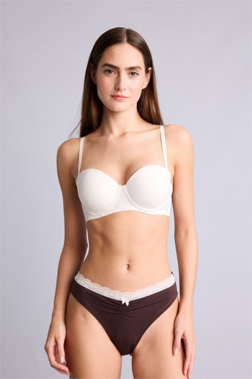 Women Indigo Lace Detail 3 Piece Panties