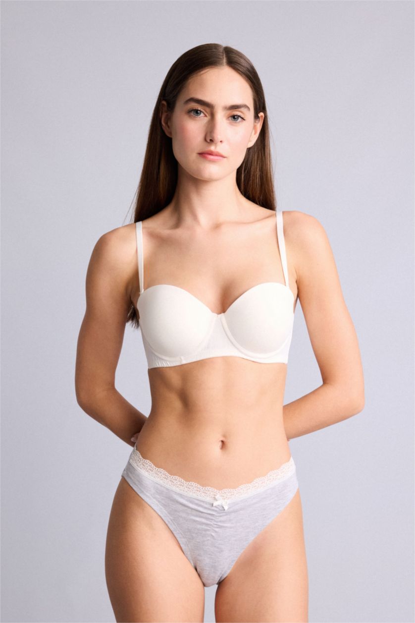 Women Indigo Lace Detail 3 Piece Panties