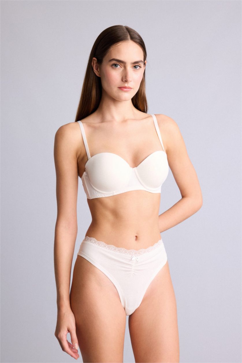 Women Indigo Lace Detail 3 Piece Panties