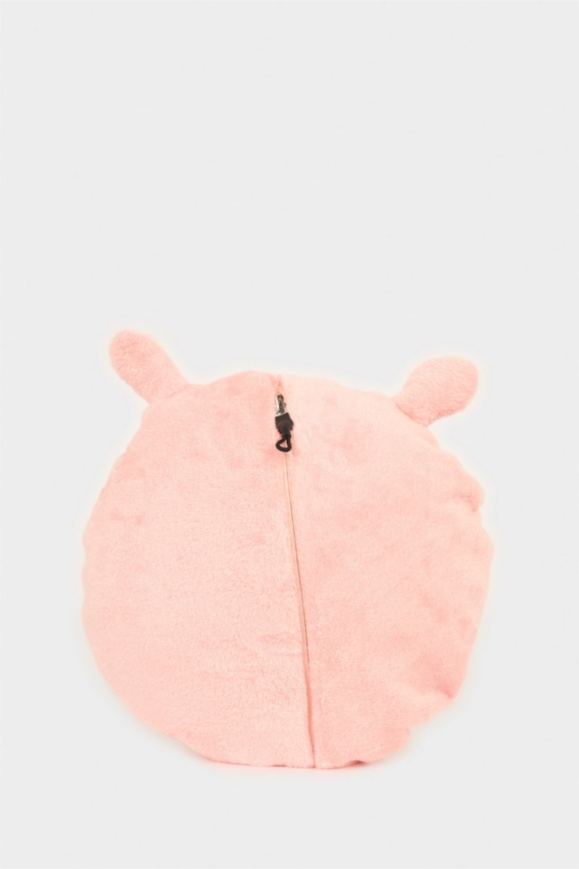 Kız Çocuk - Genç Kız Pembe Kapüşonu Yastık Olabilen Kadife Pijama Elbise Kız Çocuk