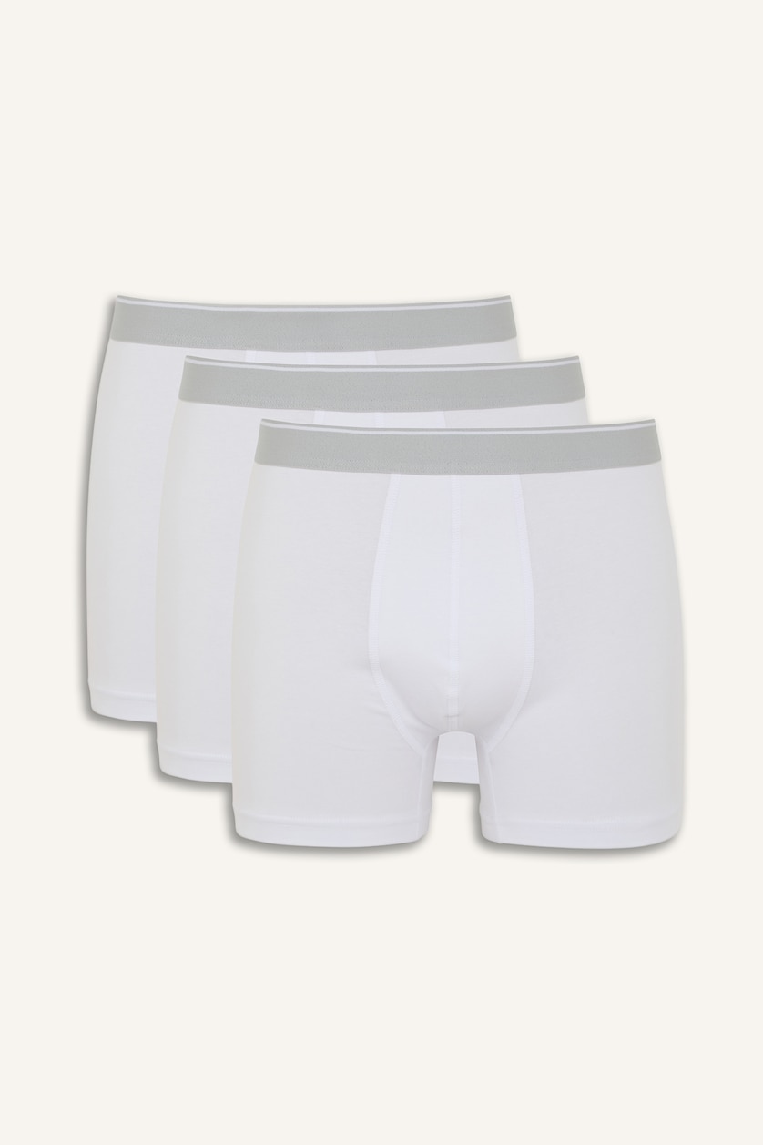 Erkek Beyaz Regular Fıt 3'lü Boxer