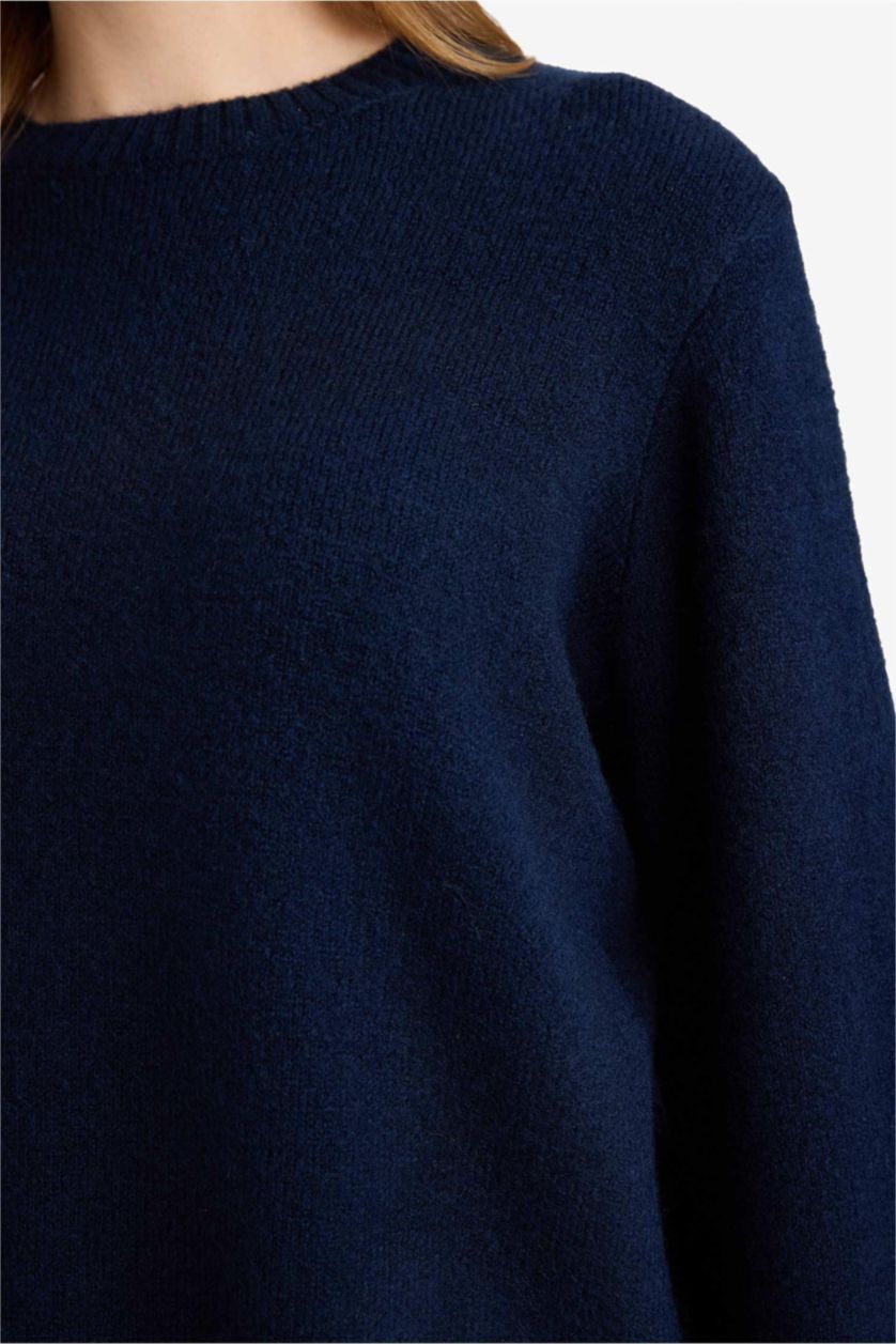 Kadın Lacivert Regular Fıt Triko Tunik