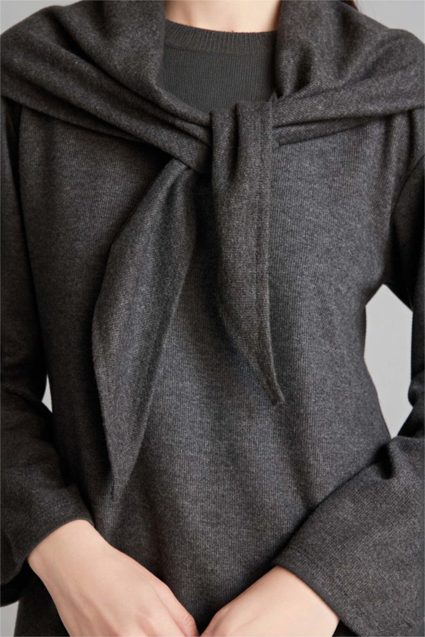 نساء ميلانج أنثرا بلوز ردن طويل قصة عادية