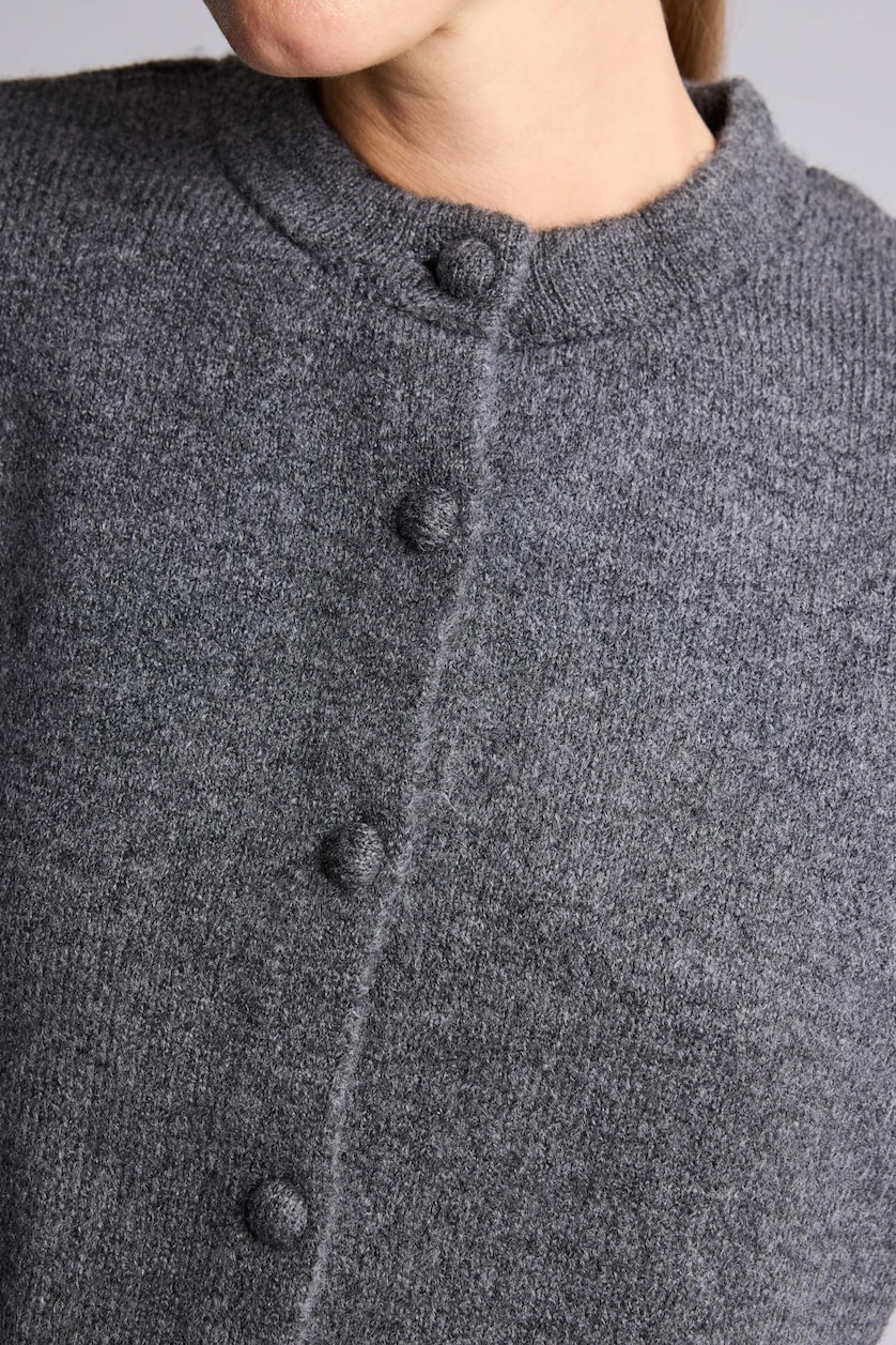 Women Dark Anthracite Regular Fit Knitwear Cardigan