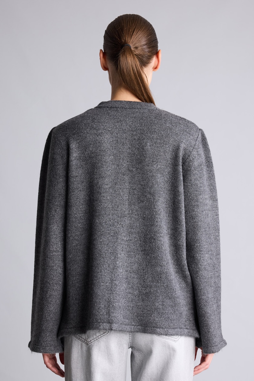 Women Dark Anthracite Regular Fit Knitwear Cardigan