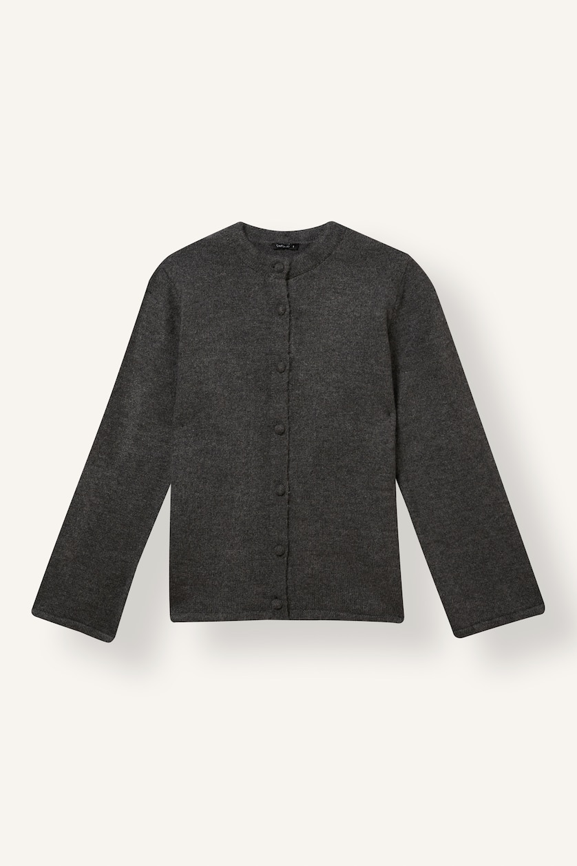 Women Dark Anthracite Regular Fit Knitwear Cardigan