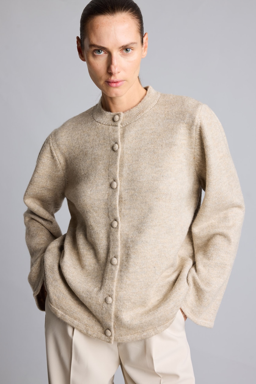 Women Doğal Bej Regular Fit Knitwear Cardigan