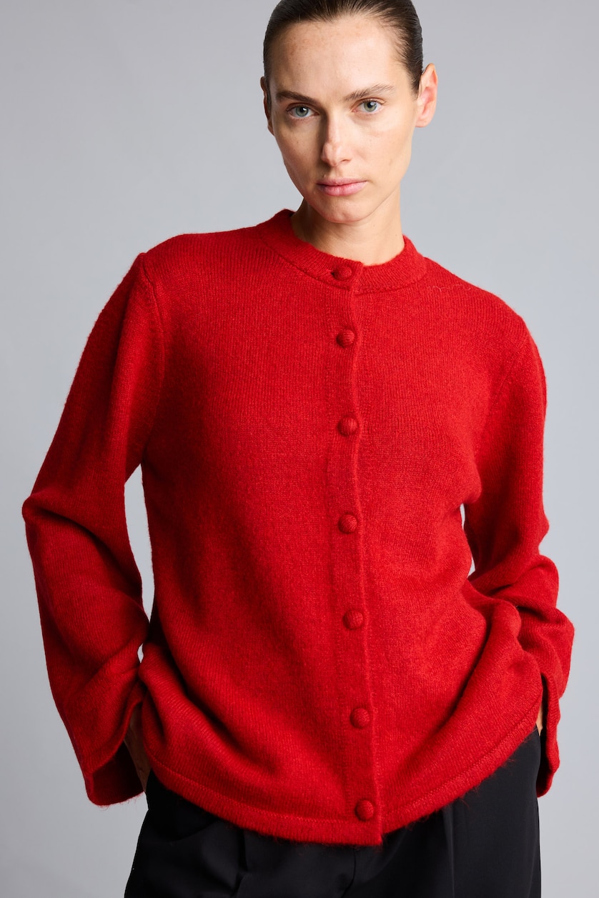 WOMAN Red Regular Fit Knitwear Cardigan